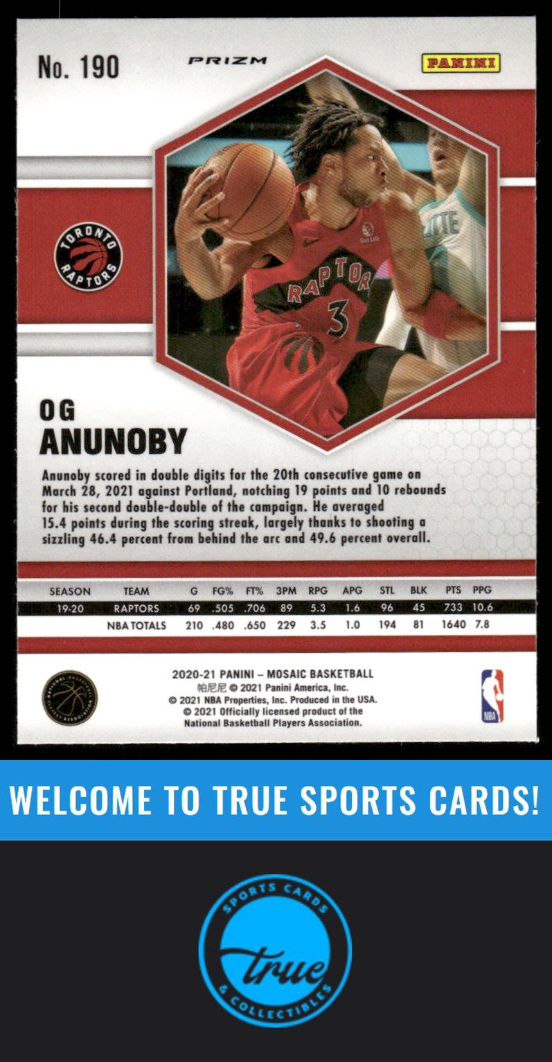 2020-21 Panini Mosaic #190 OG Anunoby AUTO