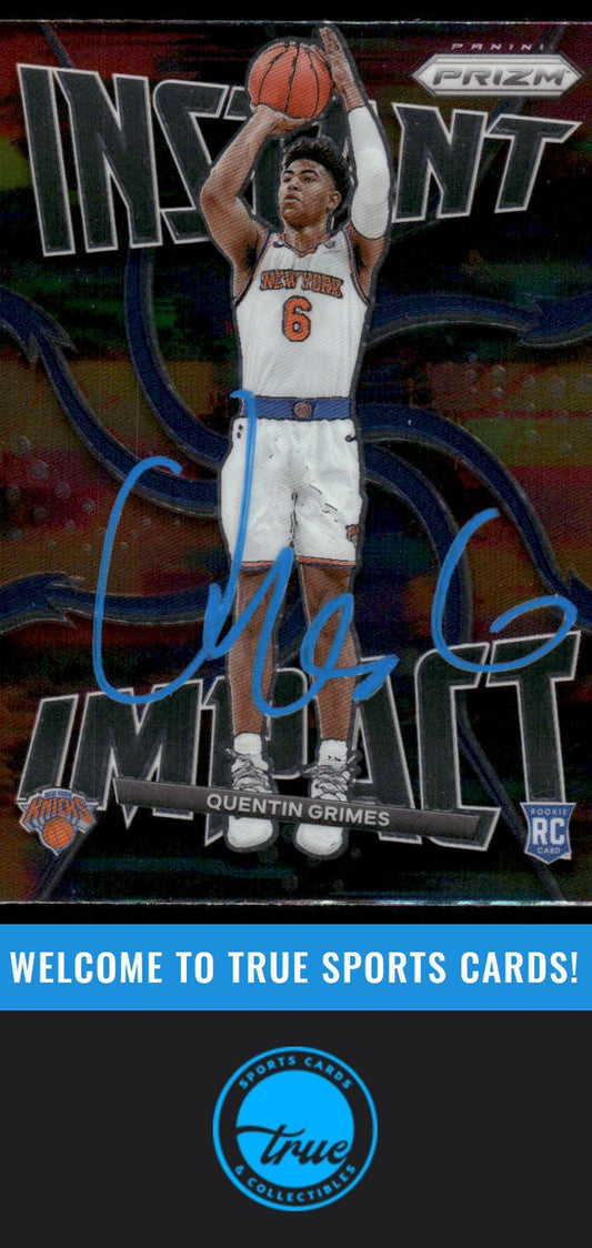 2021-22 Panini Prizm #21 Quentin Grimes Instant Impact Prizms Green Wave AUTO