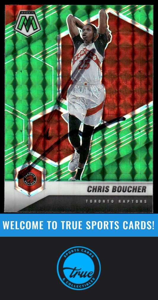 2020-21 Panini Mosaic #20 Chris Boucher GREEN AUTO