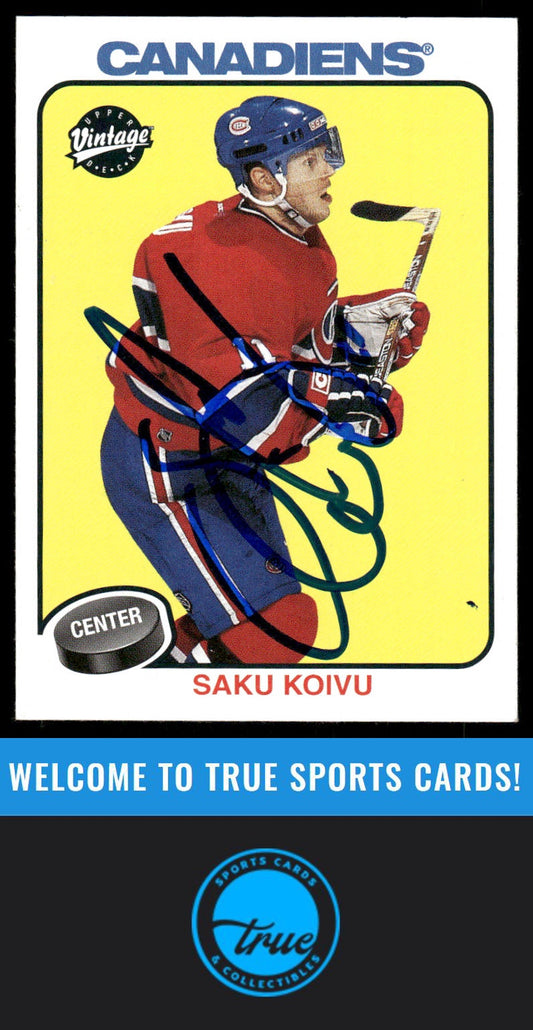 2001-02 Upper Deck Vintage #131 Saku Koivu AUTOGRAPH