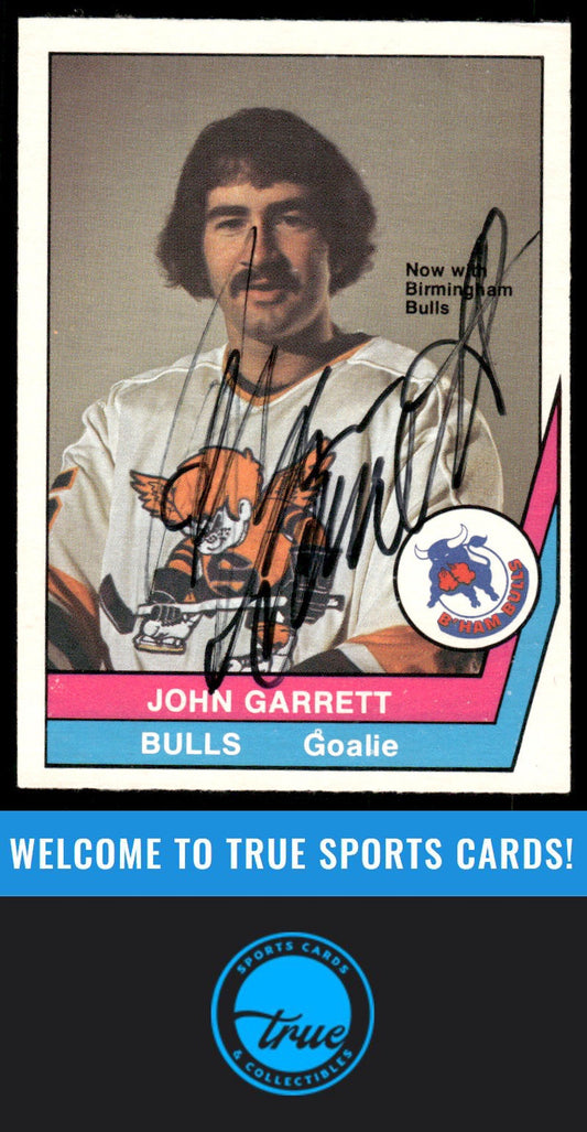 1977-78 O-Pee-Chee WHA #23 John Garrett AUTOGRAPH