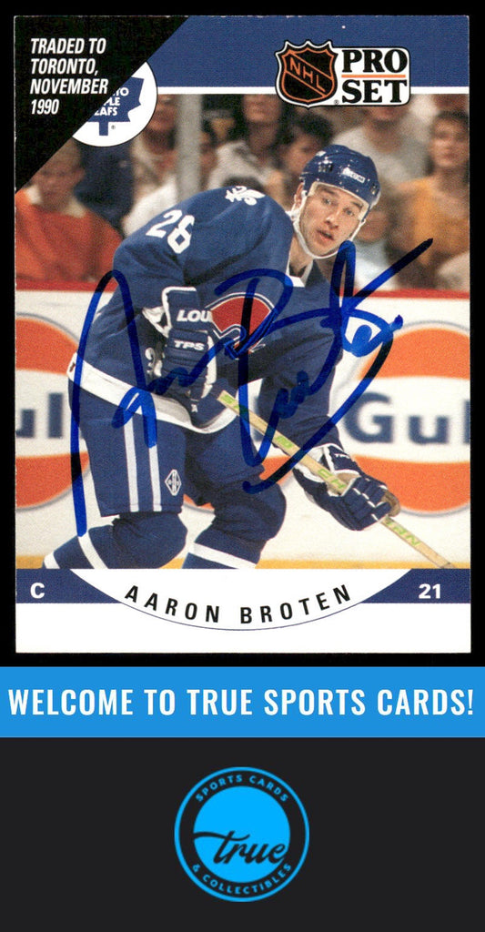 1990-91 Pro Set #530 Aaron Broten AUTOGRAPH