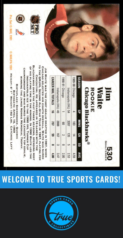 1991-92 Pro Set #530 Jimmy Waite AUTOGRAPH
