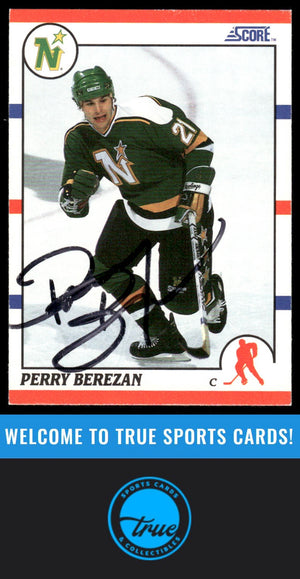 1990-91 Score American #379 Perry Berezan AUTOGRAPH