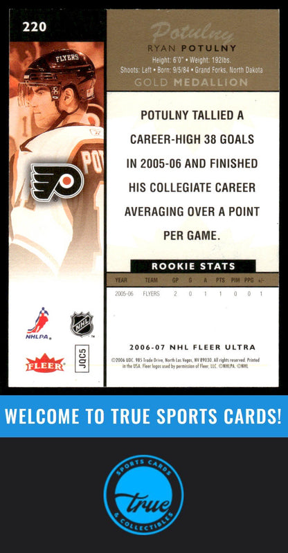 2006-07 Ultra #220 Ryan Potulny Gold Medallion AUTOGRAPH