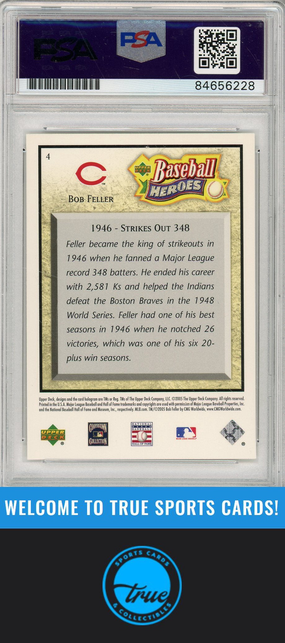 2005 Upper Deck Baseball Heroes #4 BOB FELLER PSA/DNA AUTOGRAPH