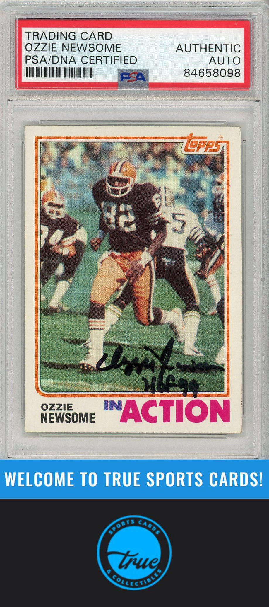 1982 Topps #68 OZZIE NEWSOME PSA Authentic AUTOGRAPH