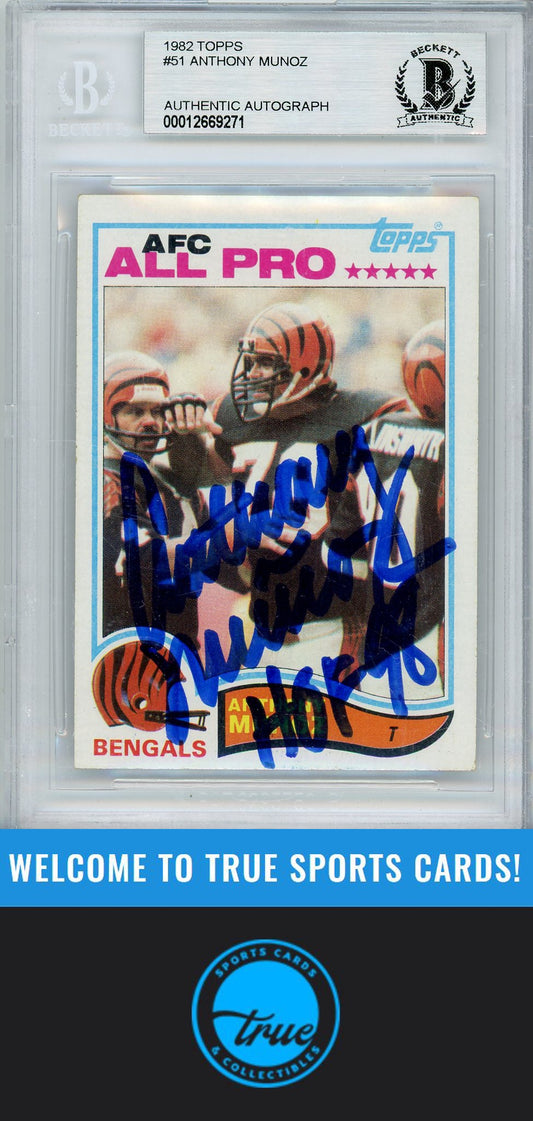 1982 Topps #51 Anthony Munoz BGS Authentic ROOKIE AUTOGRAPH
