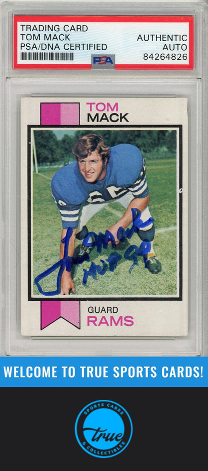 1973 Topps #90 Tom Mack PSA Authentic AUTOGRAPH