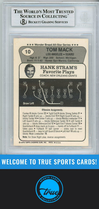 1976 Wonder Bread #10 Tom Mack BGS Authentic AUTOGRAPH