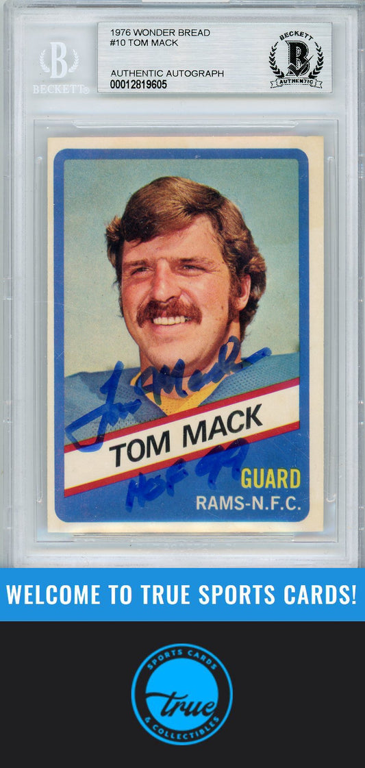 1976 Wonder Bread #10 Tom Mack BGS Authentic AUTOGRAPH