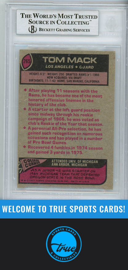 1977 Topps #265 Tom Mack BGS Authentic AUTOGRAPH