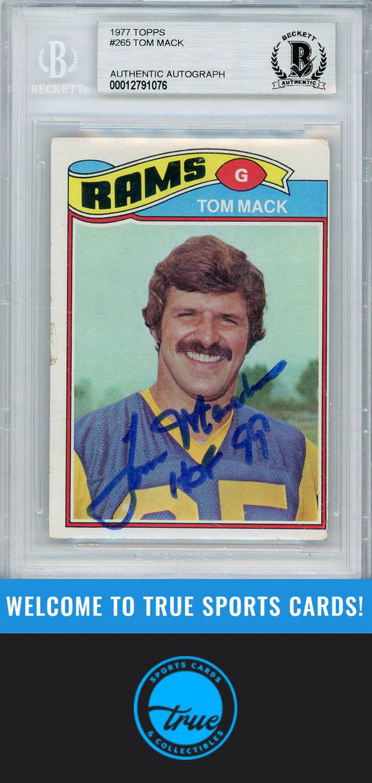 1977 Topps #265 Tom Mack BGS Authentic AUTOGRAPH