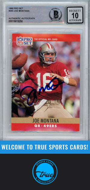 1990 Pro Set #293 Joe Montana BGS Authentic AUTOGRAPH GRADE 10