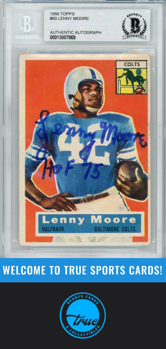 1956 Topps #60 Lenny Moore BGS Authentic AUTOGRAPH