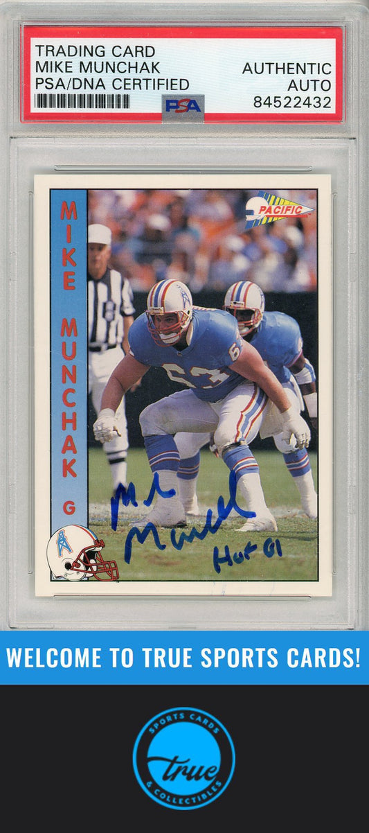 1992 Pacific #438 Mike Munchak PSA Authentic AUTOGRAPH
