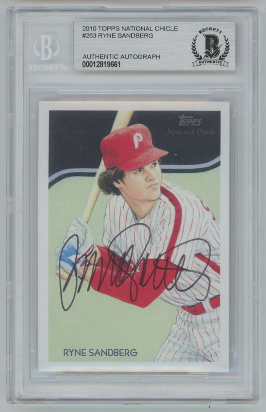 2010 Topps National Chicle Ryne Sandberg Auto - Beckett Authentic