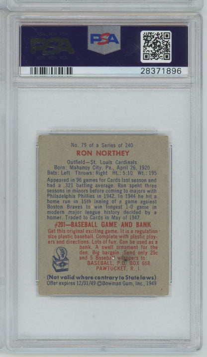 1949 Bowman Ron Northey #79 - PSA 4