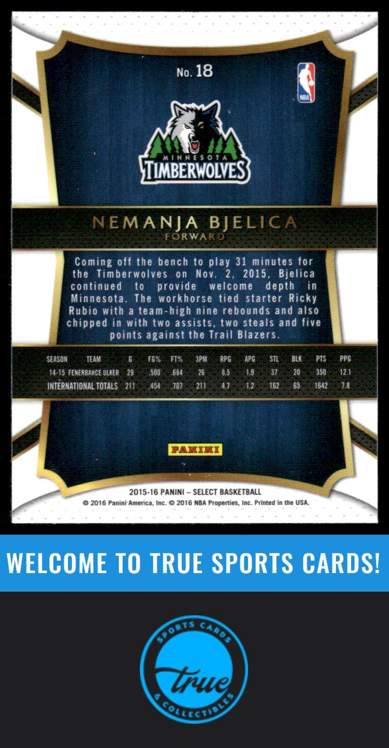 2015-16 Panini Select #18 Nemanja Bjelica AUTOGRAPH