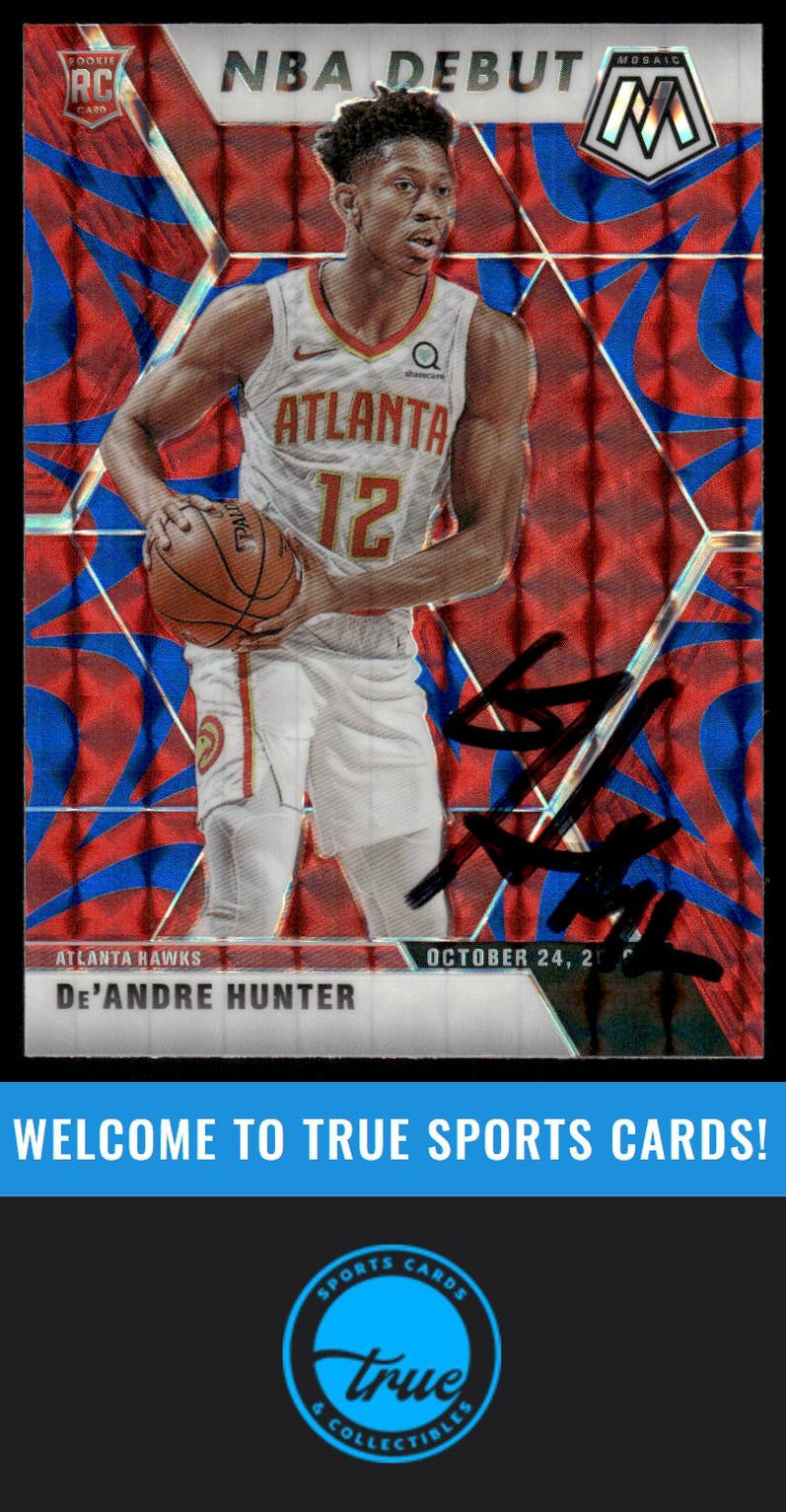 2019-20 Panini Mosaic #266 De'Andre Hunter Reactive Blue AUTOGRAPH