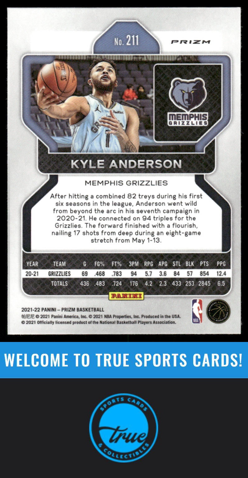 2021-22 Panini Prizm #211 Kyle Anderson Red White and Blue AUTOGRAPH