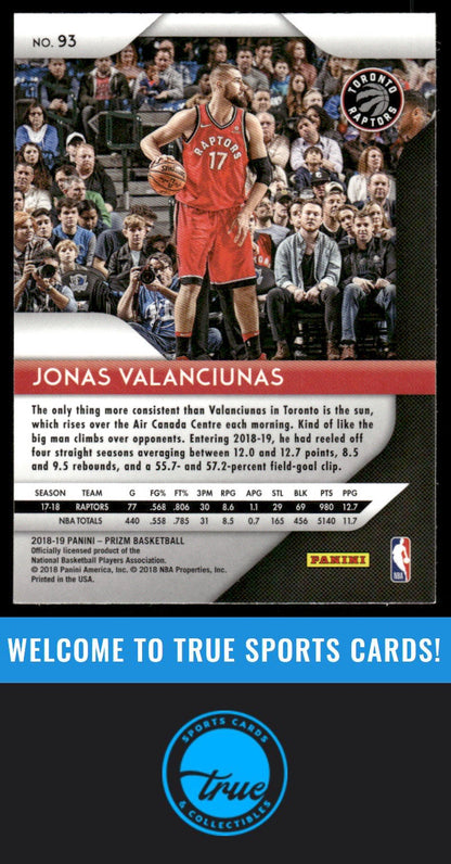 2018-19 Panini Prizm #93 Jonas Valanciunas AUTOGRAPH