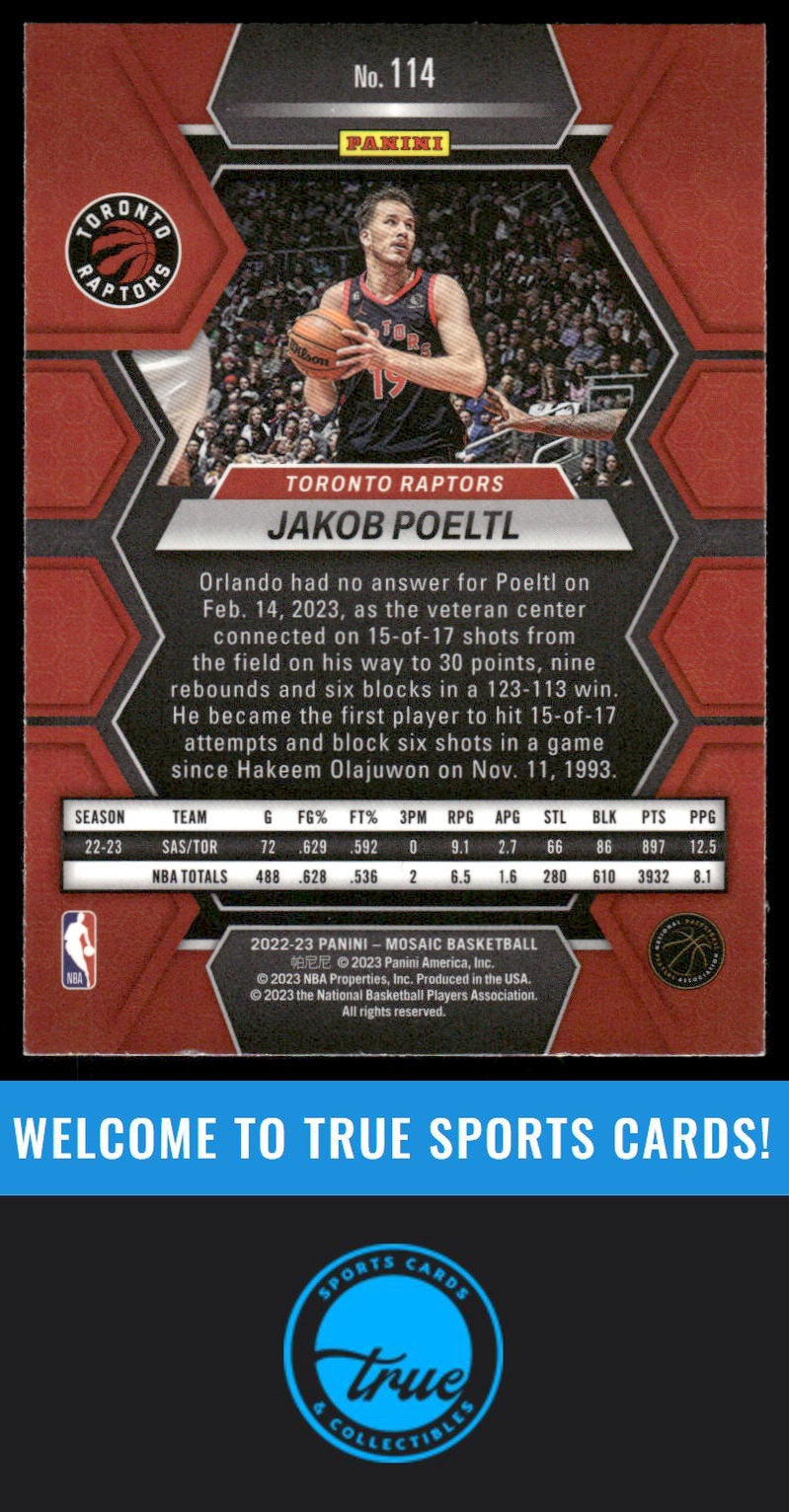 2022-23 Panini Mosaic #114 Jakob Poeltl AUTOGRAPH
