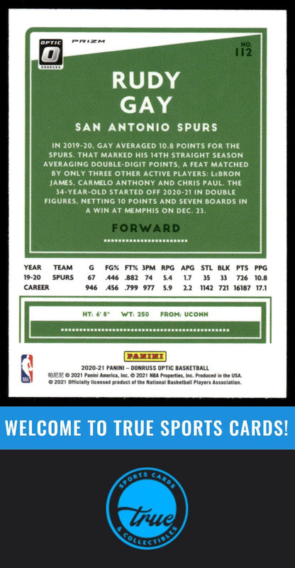 2020-21 Donruss Optic #112 Rudy Gay Silver Pulsar AUTOGRAPH