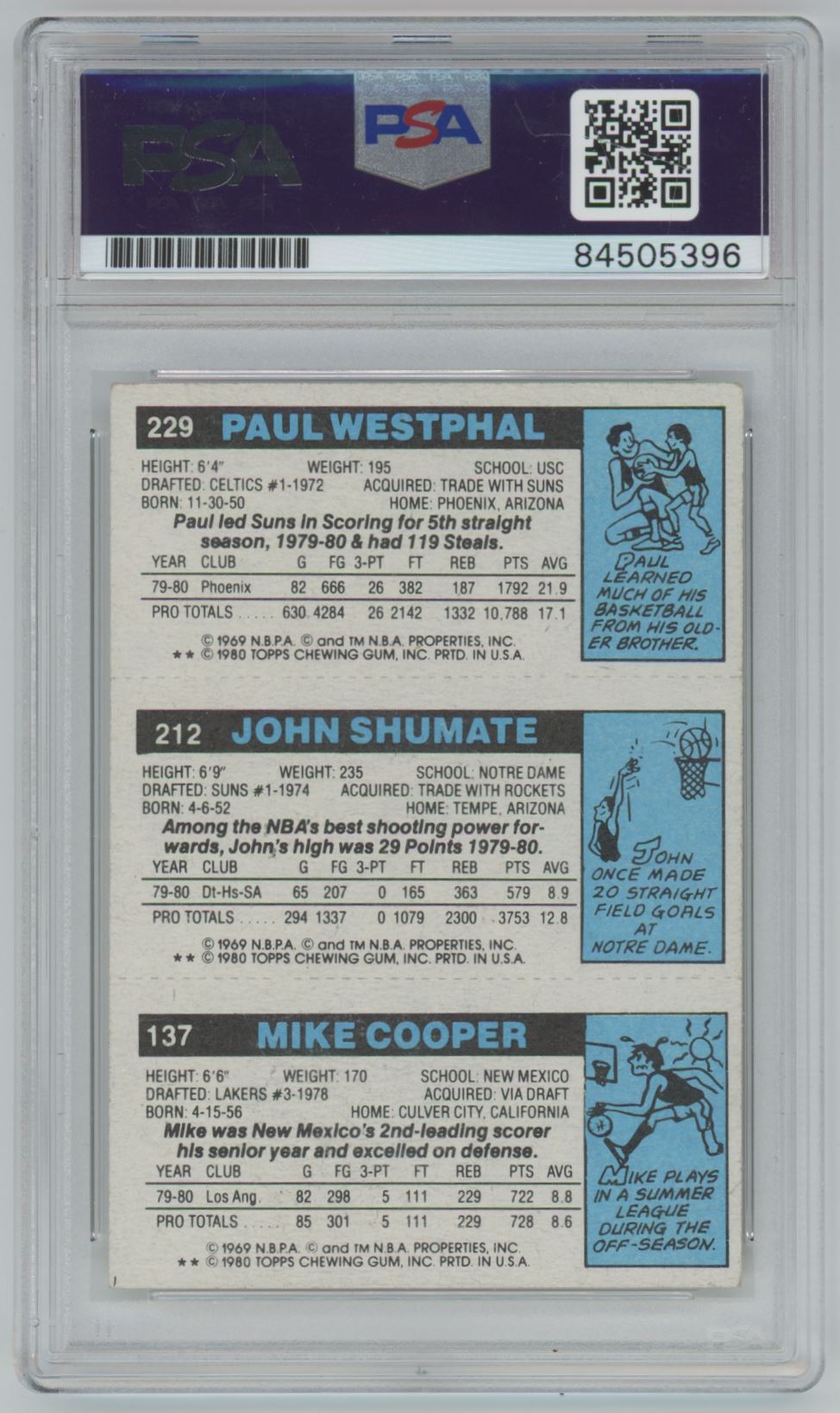 1980 Topps #229 Paul Westphal Auto - PSA/DNA