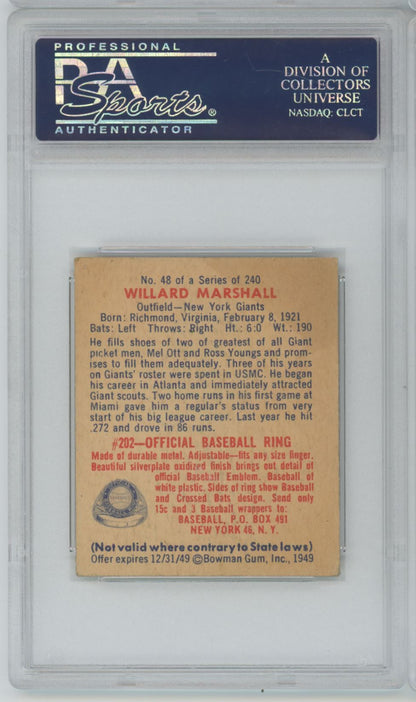 1949 Bowman Willard Marshall #48 - PSA 4