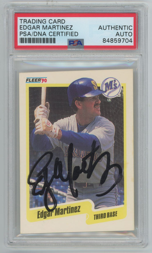 1990 Fleer Edgar Martinez Rookie Card Auto - PSA/DNA