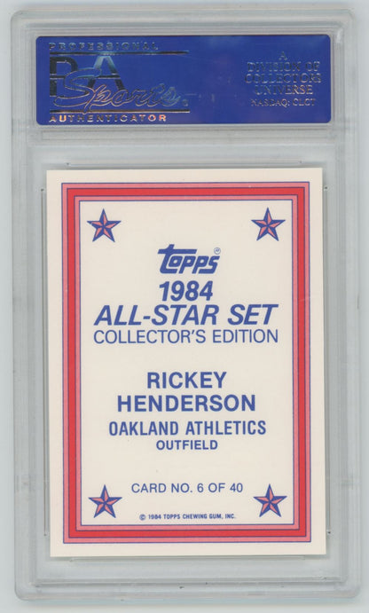 1984 Topps All-Star Rickey Henderson #6 Glossy Set of 40 - PSA 10