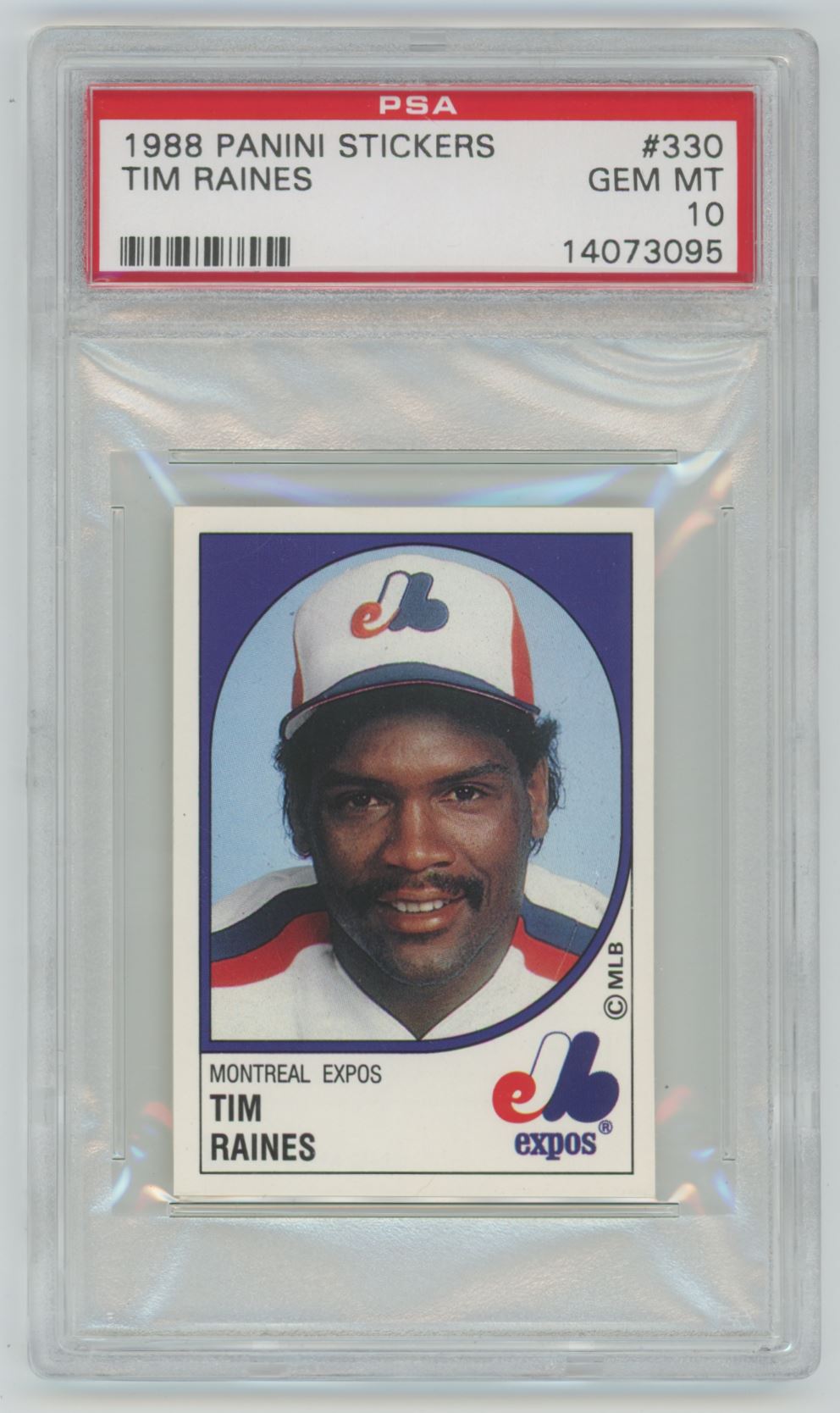 1988 Panini Stickers Tim Raines #330 - PSA 10