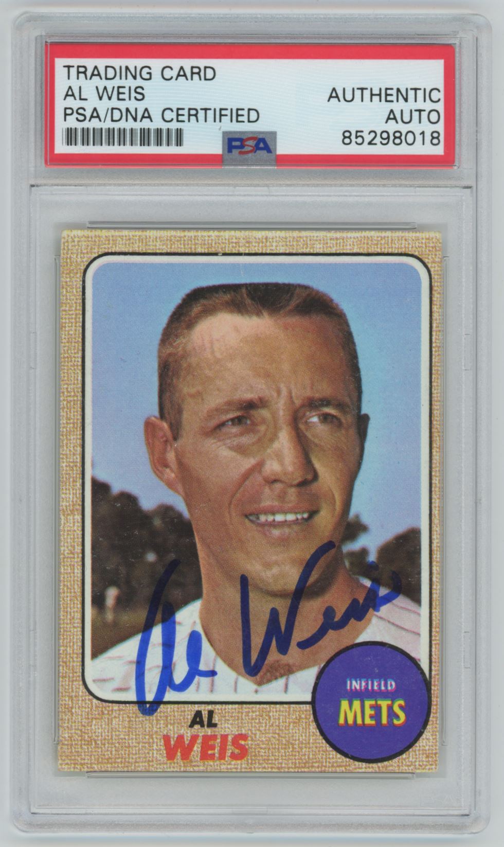 1968 Topps Al Weis Auto - PSA/DNA Authentic (8018)