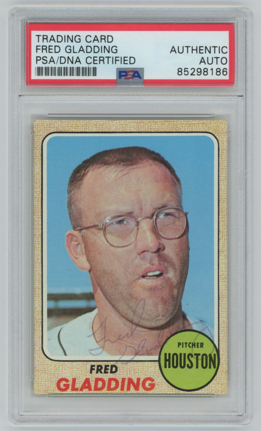 1968 Topps Fred Gladding Auto - PSA/DNA Authentic (8186)