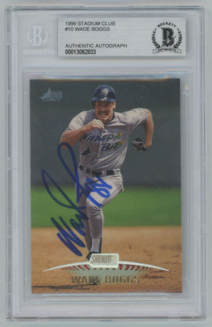 1999 Stadium Club Wade Boggs #10 Auto - Beckett Authentic (2833)