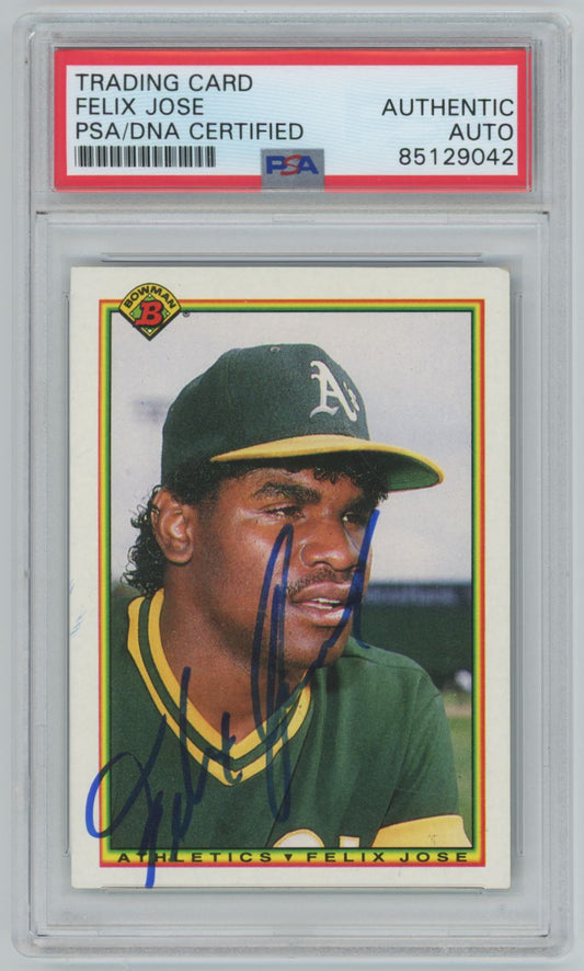 1990 Bowman Felix Jose #455 Auto - PSA/DNA