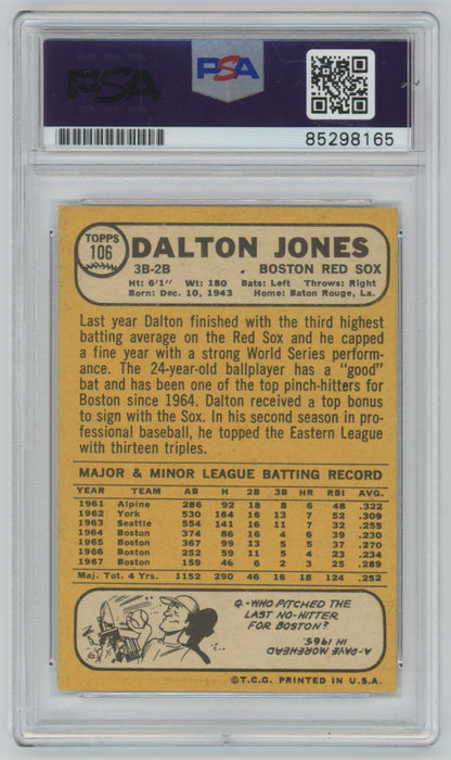 1968 Topps Dalton Jones Auto - PSA/DNA Authentic (8165)