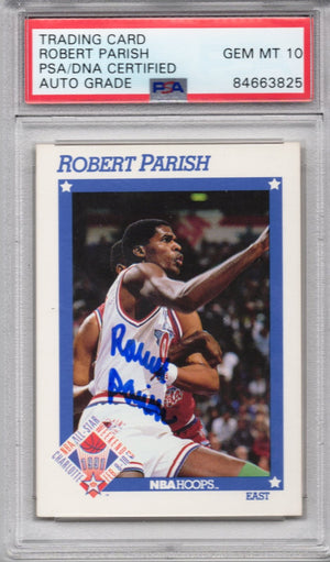 1991 NBA HOOPS ROBERT PARISH AUTOGRAPH PSA/DNA  Auto Grade GEM MT 10 (3825)