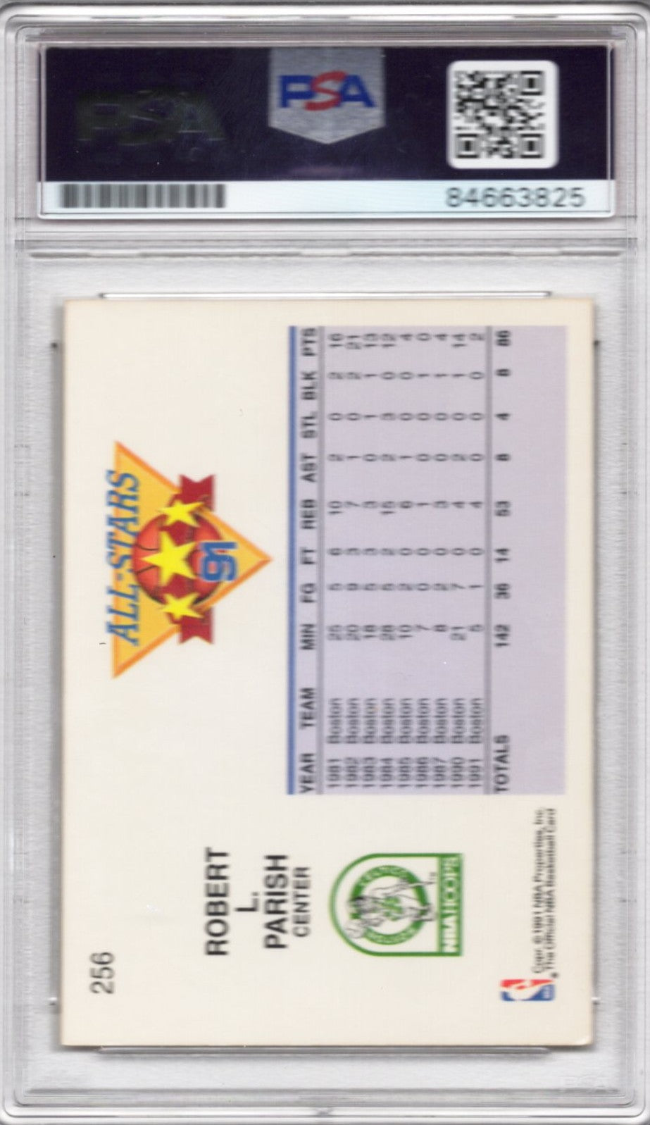 1991 NBA HOOPS ROBERT PARISH AUTOGRAPH PSA/DNA  Auto Grade GEM MT 10 (3825)