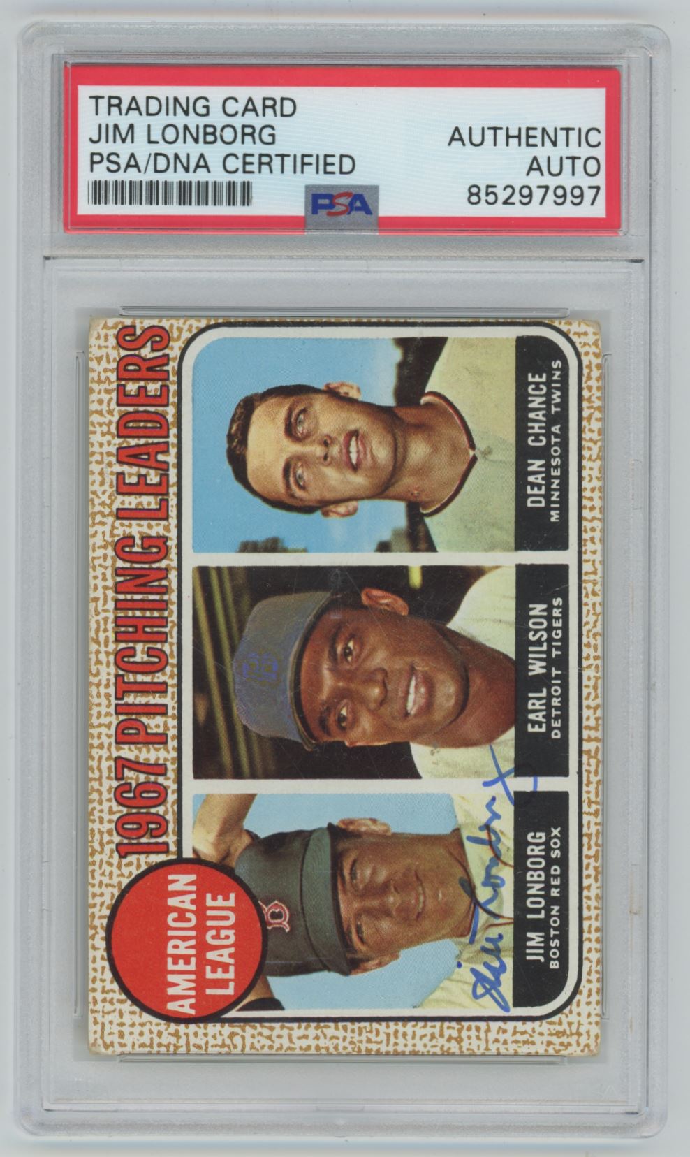 1968 Topps Jim Lonborg #10 Auto - PSA/DNA Authentic (7997)