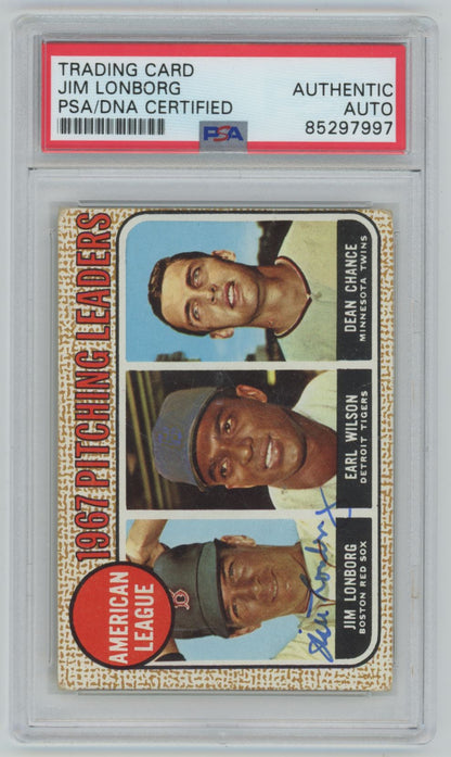 1968 Topps Jim Lonborg #10 Auto - PSA/DNA Authentic (7997)