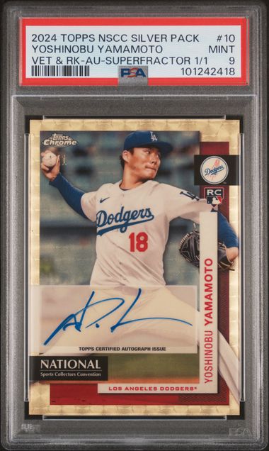 2024 NSCC Silver Pack #10 Yoshinobu Yamamoto Rookie Superfractor Auto 1/1 - PSA 9