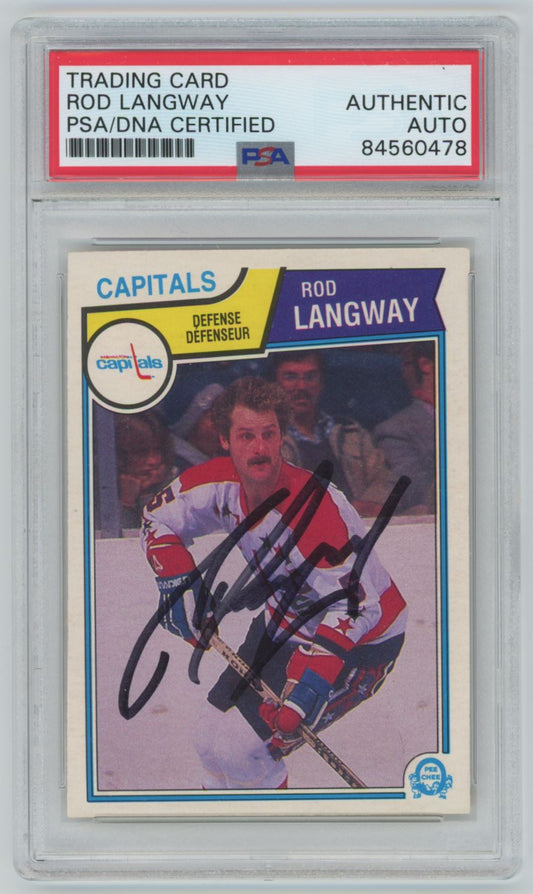 1983 O-Pee-Chee Rod Langway #374 AUTO - PSA/DNA Authentic