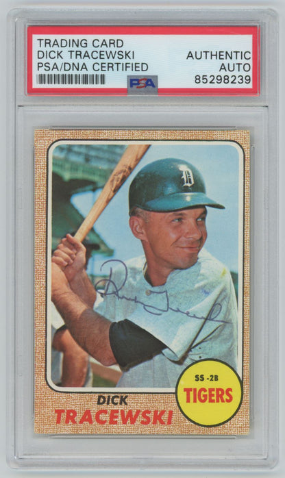 1968 Topps Dick Tracewski Auto - PSA/DNA Authentic (8239)