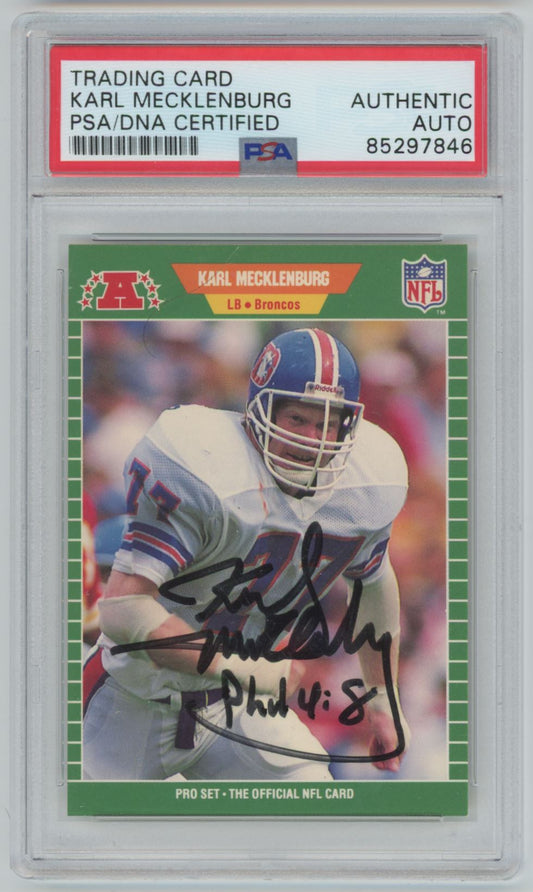 1989 Pro Set Karl Mecklenburg Auto Inscription - PSA/DNA