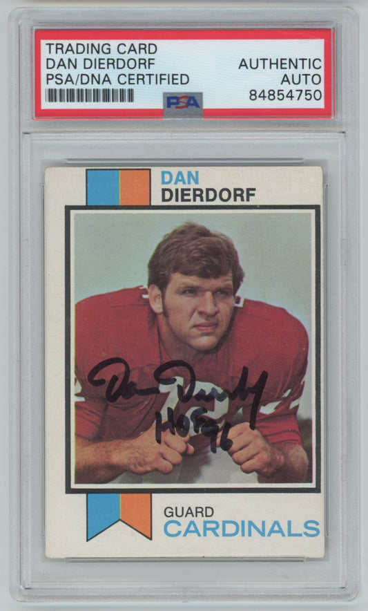 1973 Topps Dan Dierdorf Rookie Card Auto - PSA/DNA