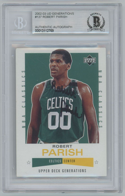 2002-03 UD Generations Robert Parish Auto - Beckett Authentic