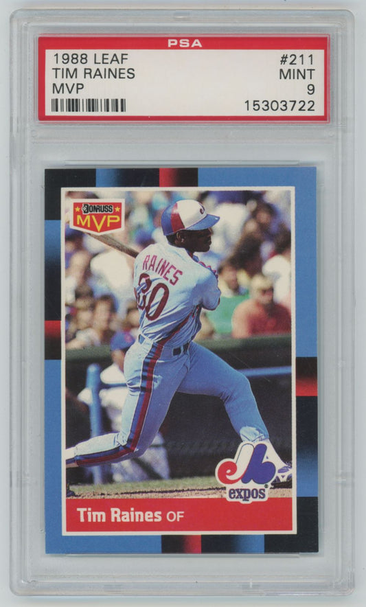 1988 Leaf Tim Raines MVP #211 - PSA 9