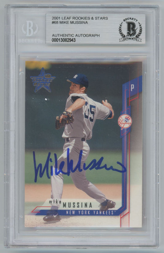 2001 Leaf Rookies & Stars Mike Mussina Auto - Beckett Authentic